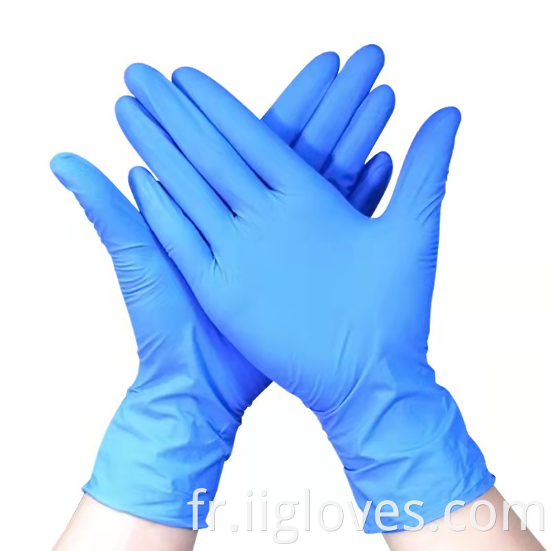 Gants de sécurité sans poudre élastique noirs protection des ménages 100 pcs / boîte gants synthétiques en nitrile